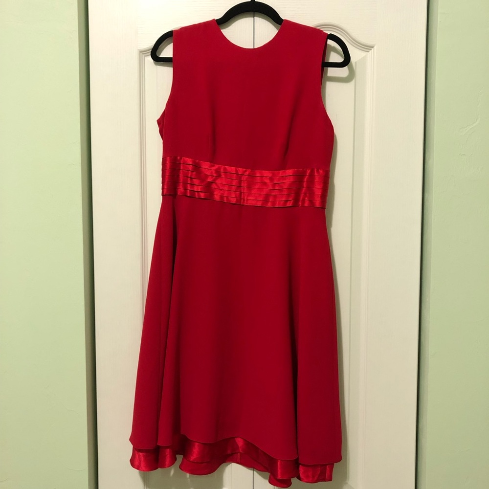Boston Proper red sleeveless dress with silk waist